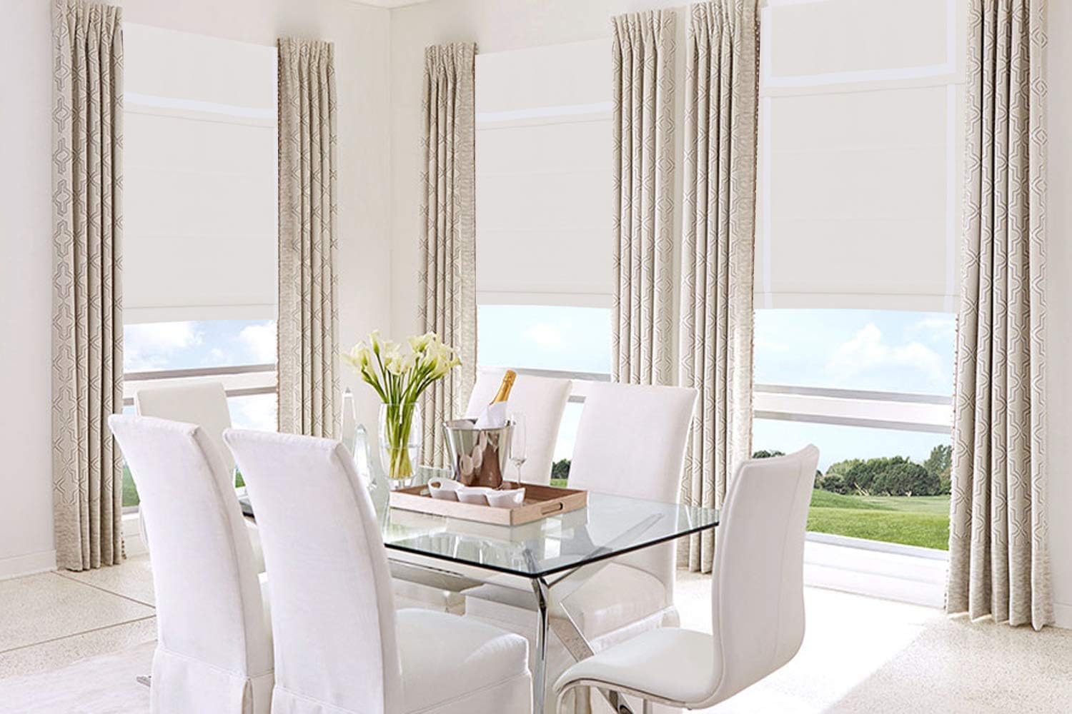 Cordless Roman Shades Window Blinds, Beige White Premium Blackout Roman Window Shades, Custom Washable Fabric Roman Shades for Windows, Doors, French Doors, Kitchen Windows (1 Piece)