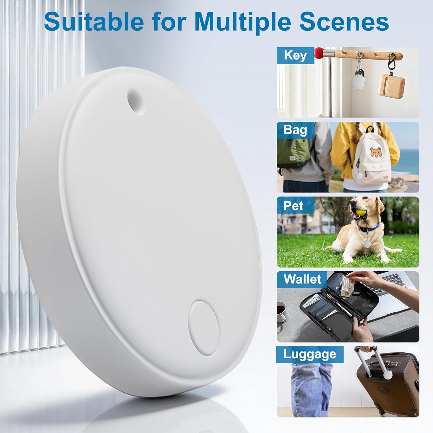 Air Tracker Smart Tag Compatible with Apple Find My (iOS)&Google's Find Hub(Android),Dual System Item Finders Bluetooth Tracker Tag Keys Finder for Keys,Bags,Luggage,Pets, Wallet - Image 3