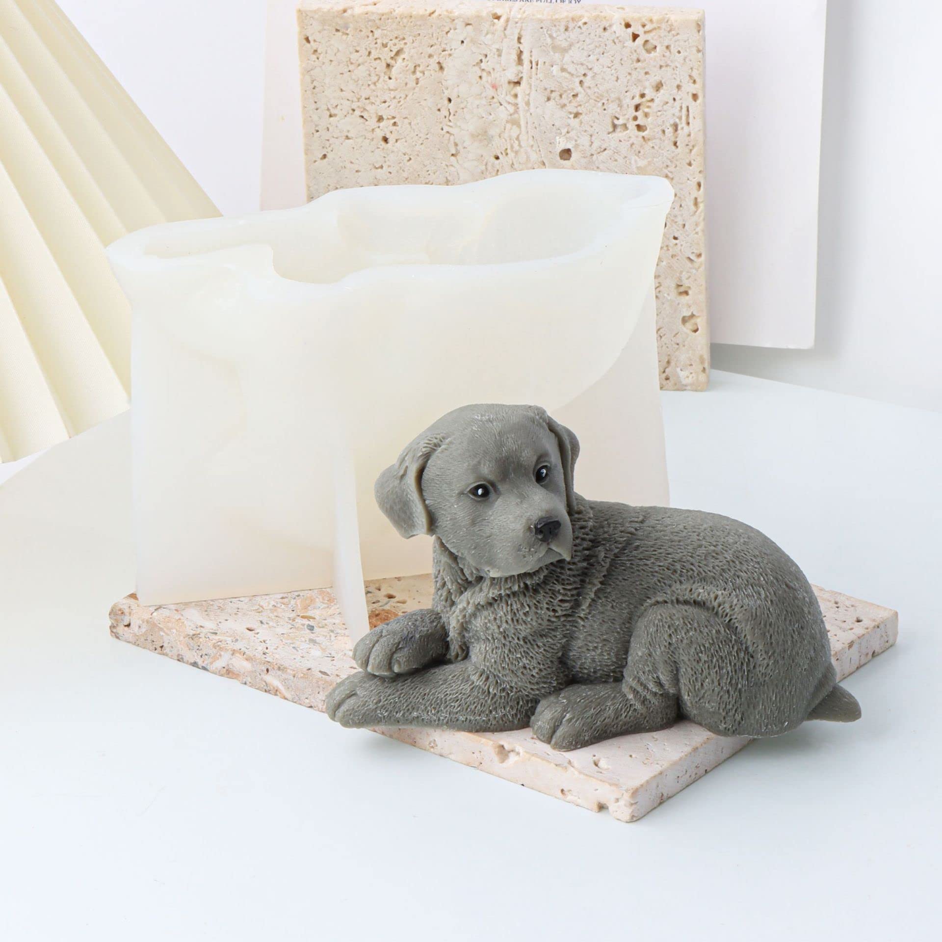 Xidmold 3D Dog Silicone Mould for Candle Soap, Chocolate, Candy, Cake Decor, Soy Wax, Polymer Clay, Plaster, Resin Art (Dog E) - Image 2