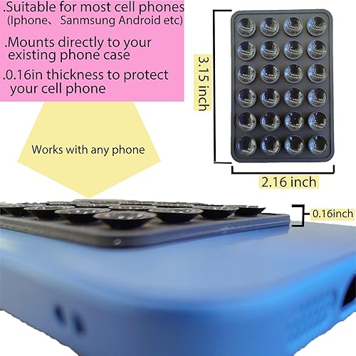 Miniatura 3 de Deiksuir Soporte para teléfono con ventosa, accesorios adhesivos para teléfono para iPhone y Android, se fija libremente a espejos y superficies