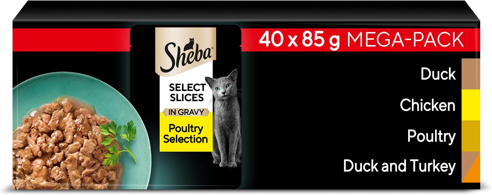 Select Slices Cat Wet Food - Poultry Selection in Gravy - 40x85g (Pack of 1)