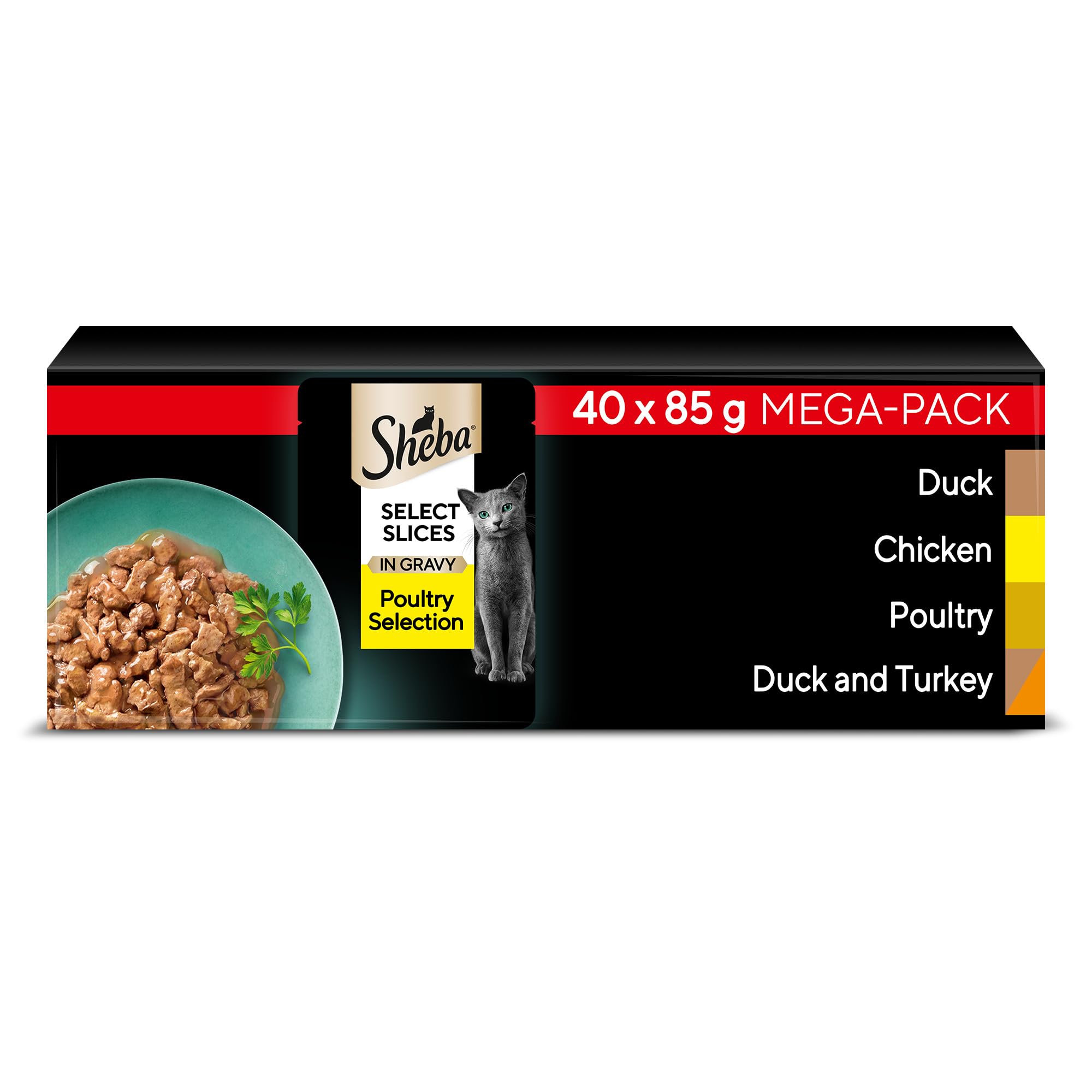 Select Slices Cat Wet Food - Poultry Selection in Gravy - 40x85g (Pack of 1)
