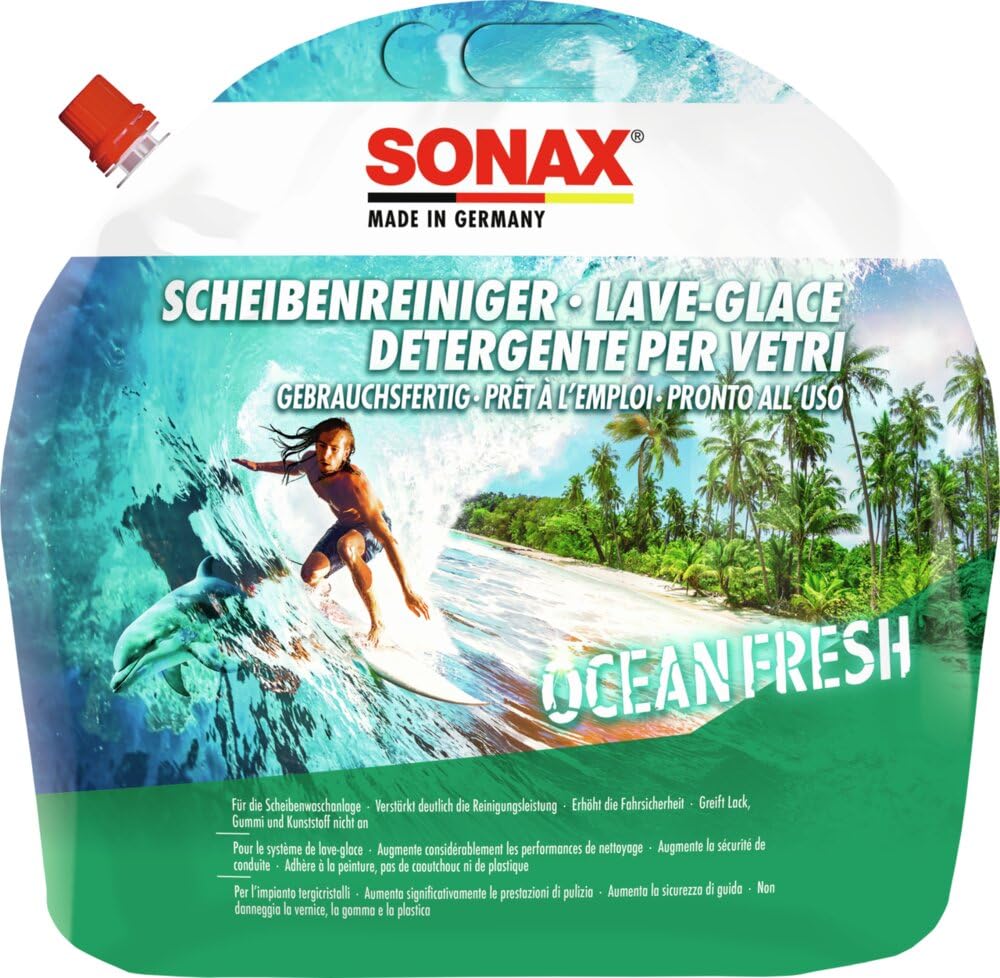 SONAX ScheibenReiniger gebrauchsfertig Ocean-Fresh (3 Liter) Sommerscheibenreiniger mit frischem und einzigartigem Ocean-Fresh Dufterlebnis für die Scheibenwaschanlage | Art-Nr. 03884410