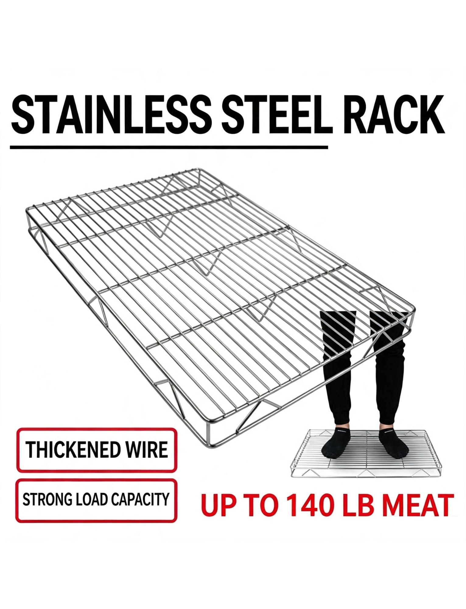 Espositore 2 Livelli Acciaio Inox per Carne e Torte