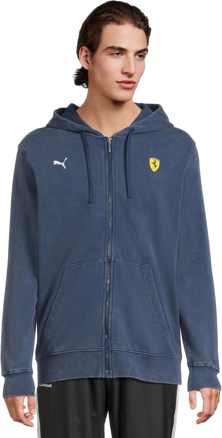 PUMA Men's Standard Scuderia Ferrari Sportswear Hooded Sweat Jacket, Persian Blue