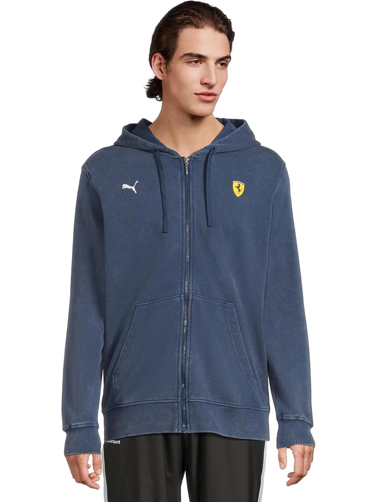 Blue PUMA Scuderia Ferrari Sportswear Hooded Sweat Jacket