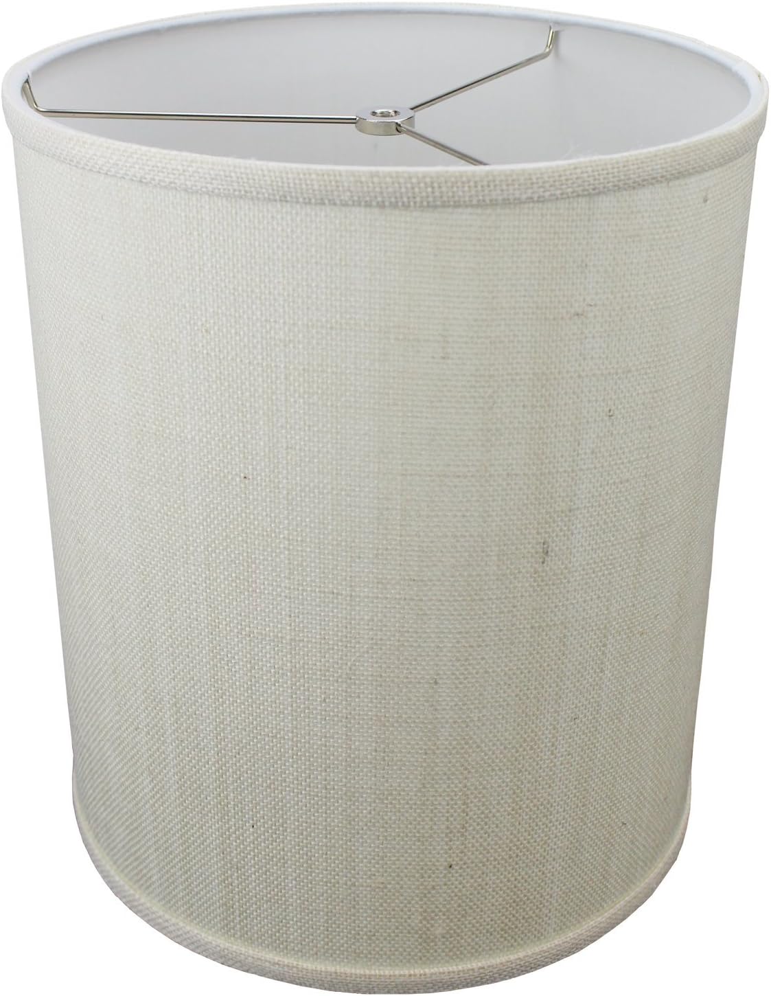 FenchelShades.com 12" Top Diameter x 12" Bottom Diameter 14" Height Cylinder Drum Lampshade USA Made (Burlap Off White)