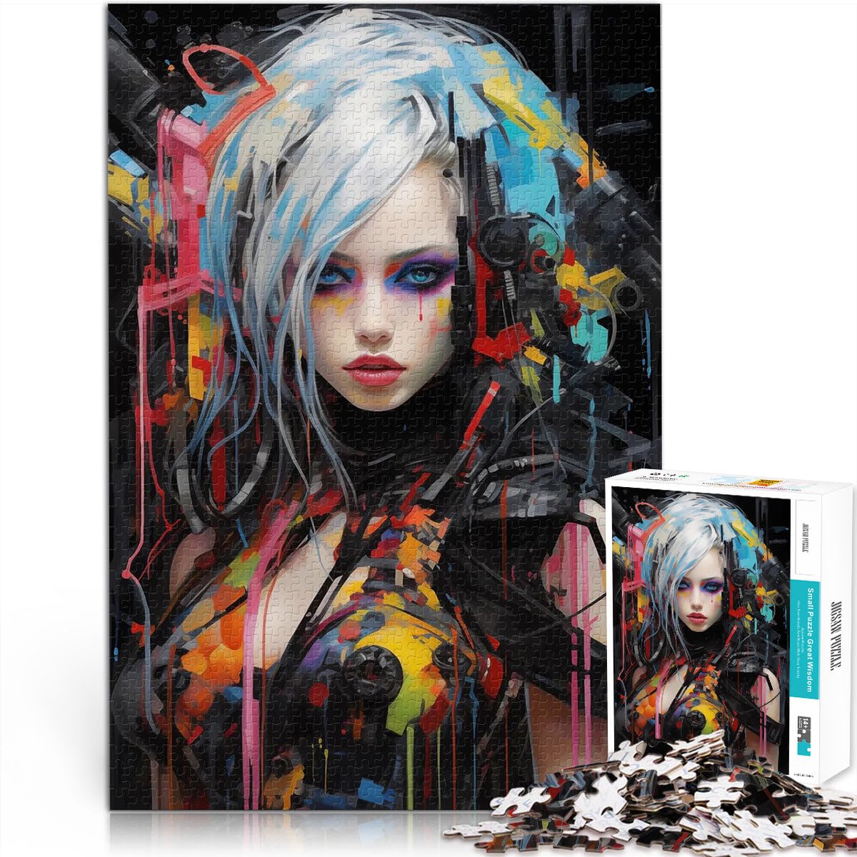 Punk Girl2000 Piece Jigsaw Puzzle for teenagers Stress Reliever Difficult Challenge with Fully Interlocking Randomly Shaped Pieces 70x100cm