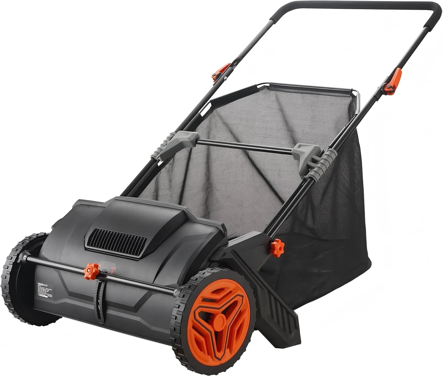 Push Lawn Sweeper, 21inch Leaf & Grass Collector, Strong Heavy Duty Thickened Steel Durable to Use with Large Capacity 3.5 cu. ft. Mesh Collection Hopper Bag, 2 Spinning Brushes (21 inch)