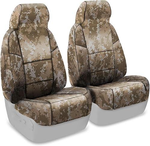 Coverking Front 5050 Bucket - Funda de asiento de ajuste personalizado para modelos selectos de Nissan Frontier  Neosupreme (camuflaje de arena