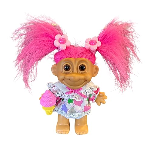 Vintage Troll Doll- Russ Doll 4"- Pretty in Pigtails