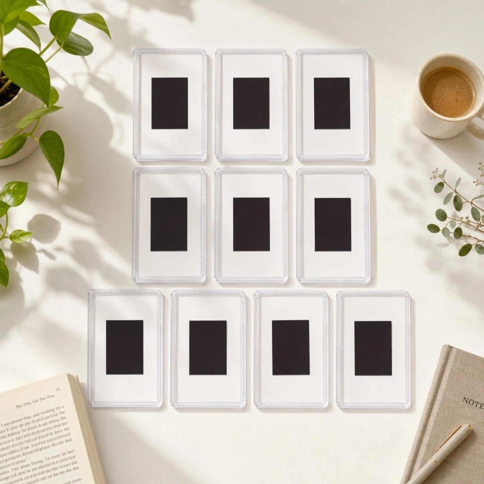 10 Pcs Small Magnetic Photo Frame, Blank Photo Frame Fridge Magnets, Clear Refrigerator Magnets, Small Picture Frames, Mother's Day Gift, for Photos 7 x 4.5cm, Perfect for Gift to Family & Friends