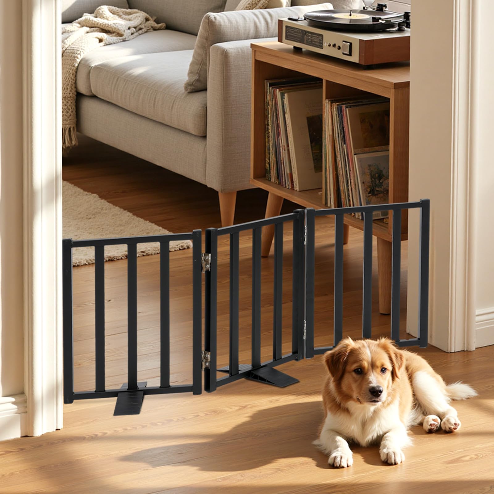 Snagle Paw Short Dog Gate for Small Dogs,Freestanding Puppy Gate,3 Panels