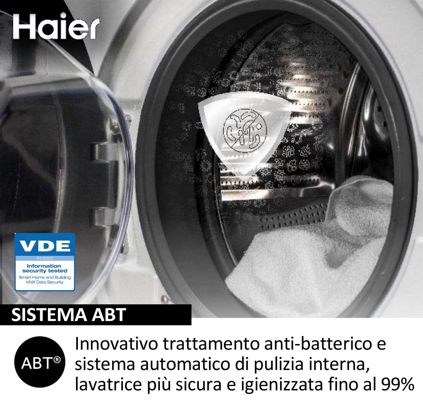Haier I-Pro Serie 3 Lavatrice 8 Kg, 1400 Giri, Classe A, Bianca | Vapore, Partenza Ritardata, Libera Installazione, 15 Programmi, AxLxP 85x60x62 cm, HW80-BP14939-S