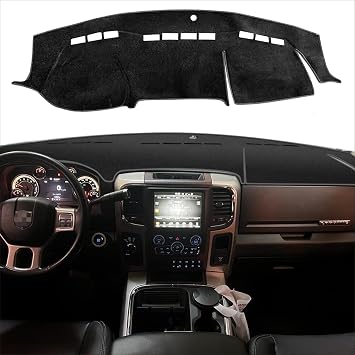 POSAID Dash Cover for Dodge Ram 1500 2500 3500 Dashboard Cover Mat Custom Fit 2010-2018 Dodge Ram Dash Mat Protector, Black