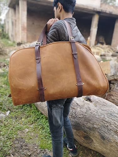 Miniatura 8 de Rarities Crafts Transportador de leña de cuero con asas, soporte para troncos de madera, bolsa de mano, chimenea, accesorios para estufa de leña