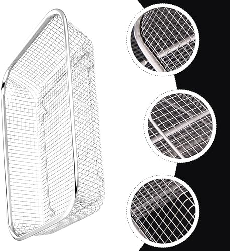 Miniatura 3 de BESTonZON Escurridor de mesa cuadrado rectangular para comida casera multifunción bandeja de enjuague de acero para verduras cuenca del hogar