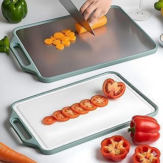 ABJA Stainless Steel Chopping Board, Large Double Sided Cutting Board for Kitchen, Food Grade Vegetable Cutter, Meat Chopp... Price In India