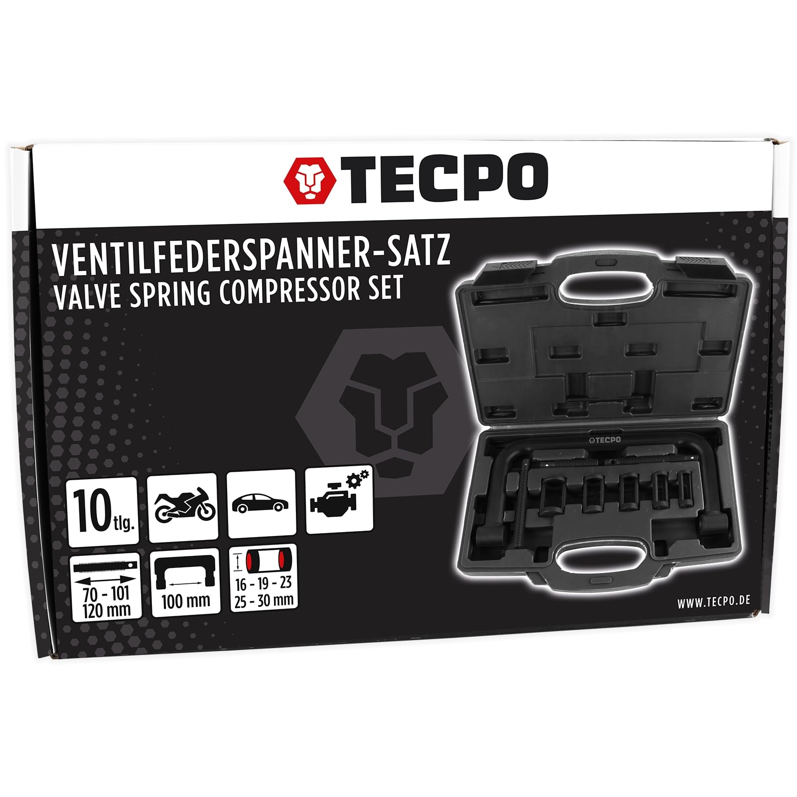 TECPO Ventilfederspanner Satz Universal Federspanner Werkzeug Ventil-Schaftdichtung