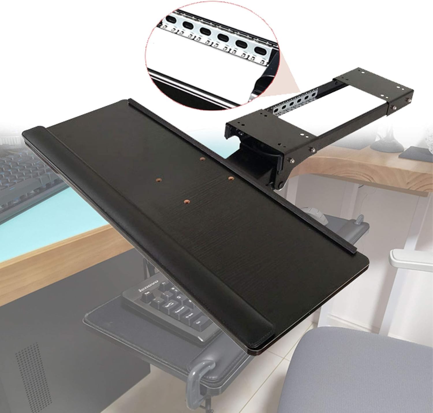 Apodis Ergonomic Under Desk Keyboard and Mouse Tray 25.6" x