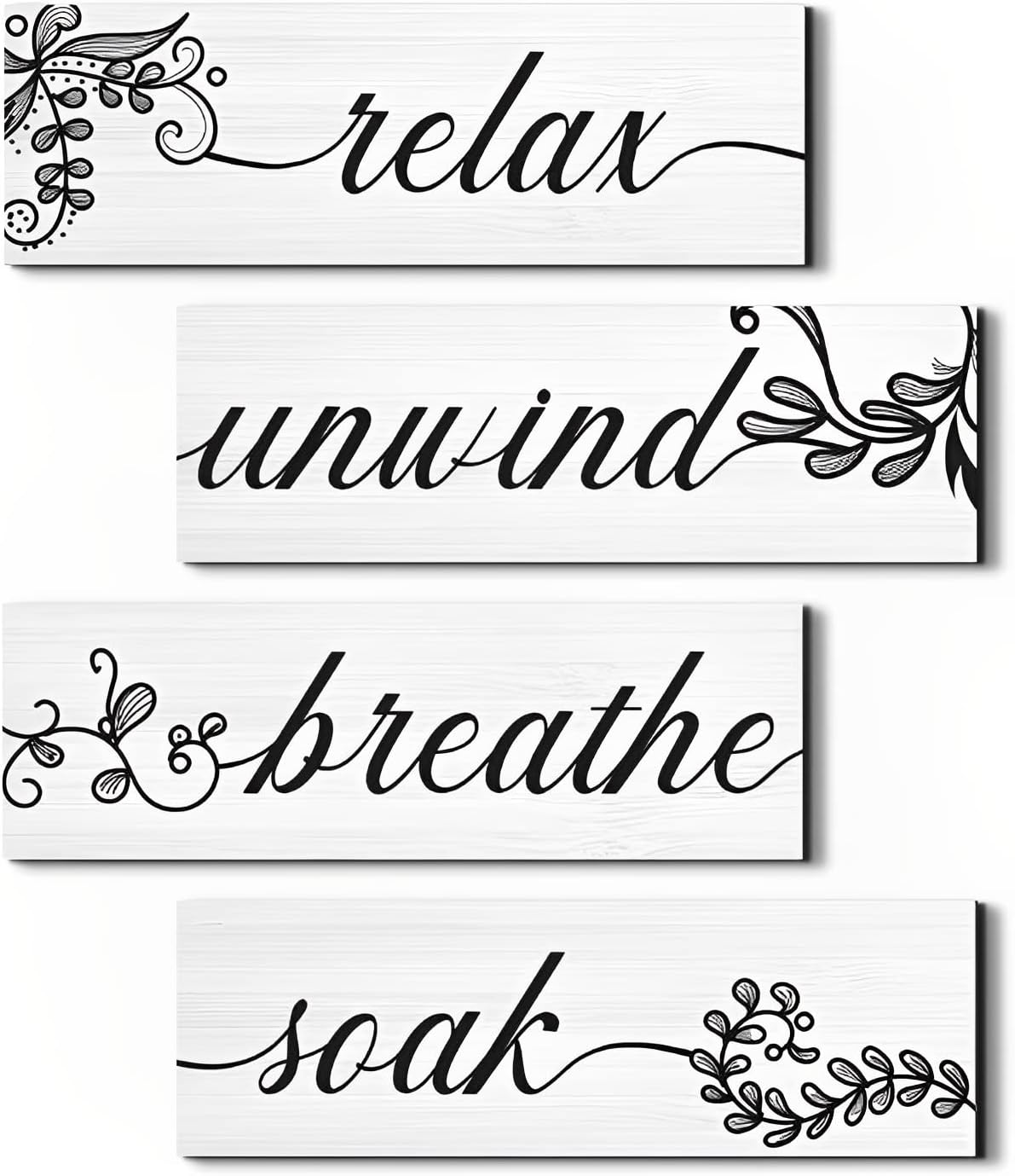 Bathroom Wall Decor Relax Soak Unwind Breathe Wall Art