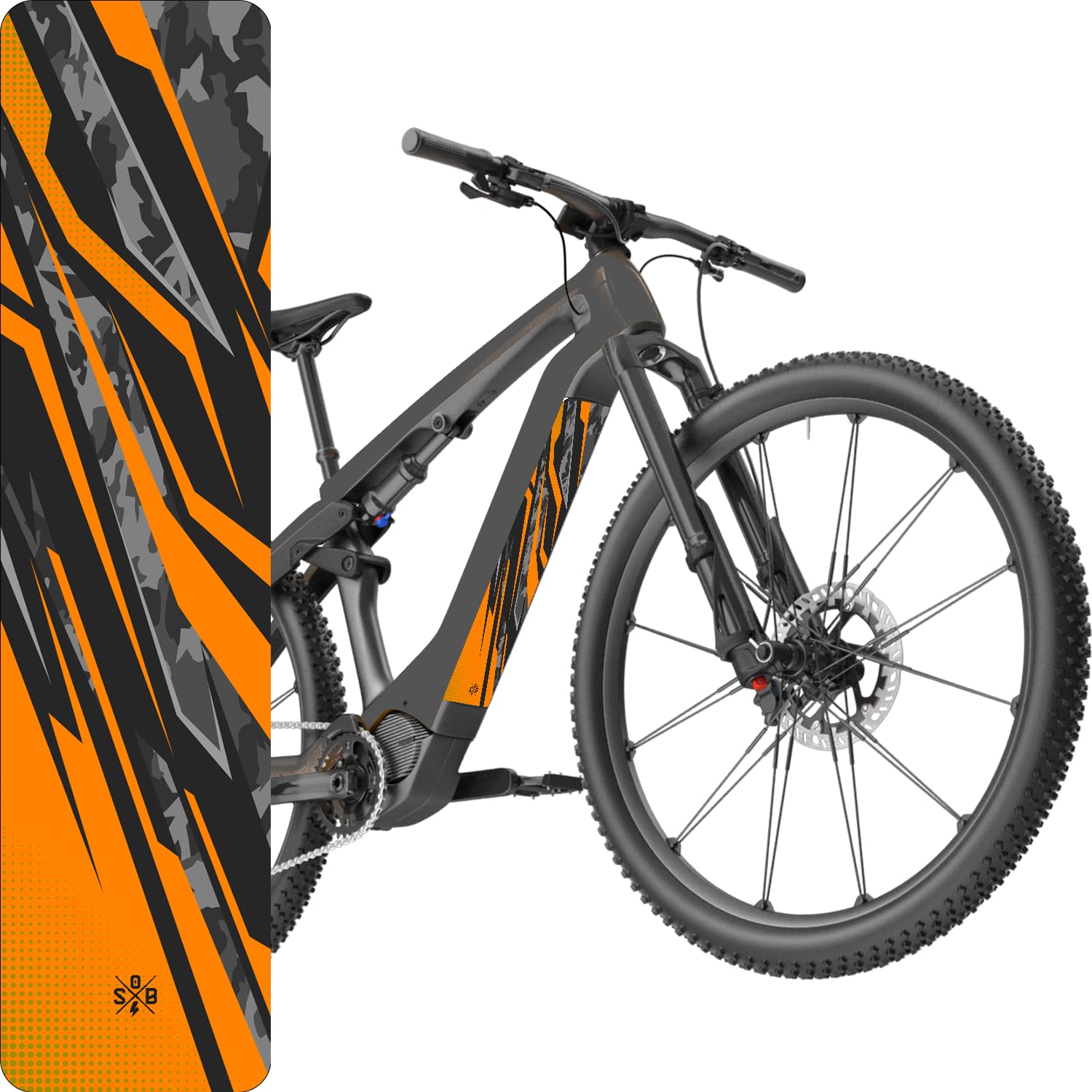 Sons of Battery Camotech E-Bike Akkufolie zum Zuschneiden – Schutzfolie für Akkuabdeckung und Unterrohr, Orange, 48 × 12 cm Sonstiges