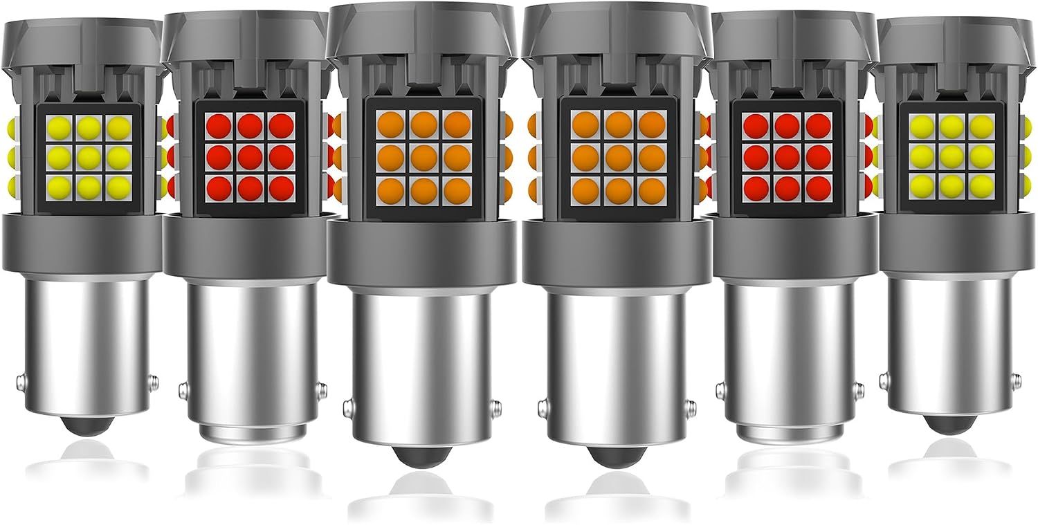 6-Piece LED Tail Light Conversion Kits for Kia Sportage 2020-2022 Reverse Brake Turn Signal Light Bulb P21W + P21/5W + PY21W Combo, Anti Hyper Flash CANBUS 1000% Brighter