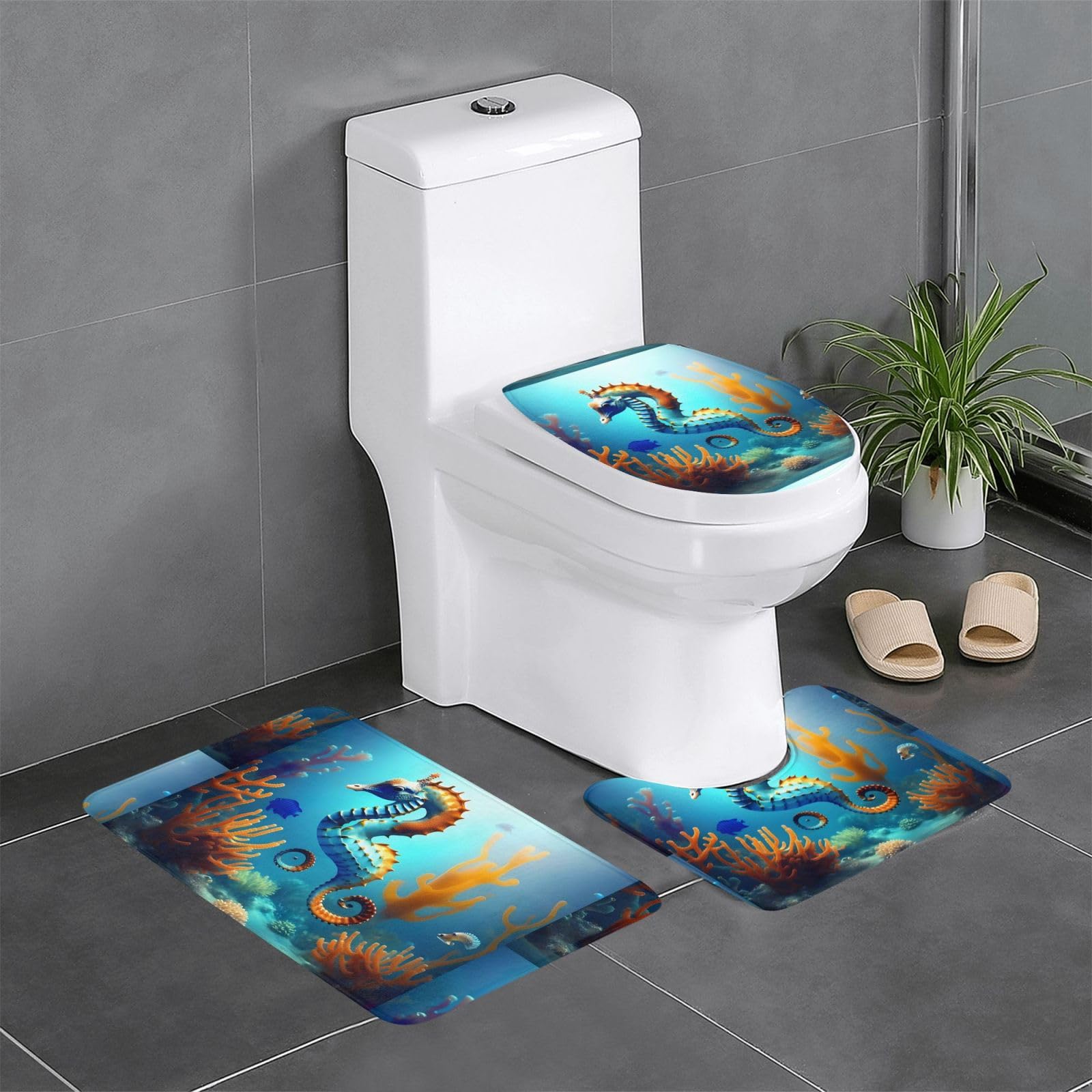 Tapis de bain fond marin doux et absorbants pour préserver la propreté de vos sols