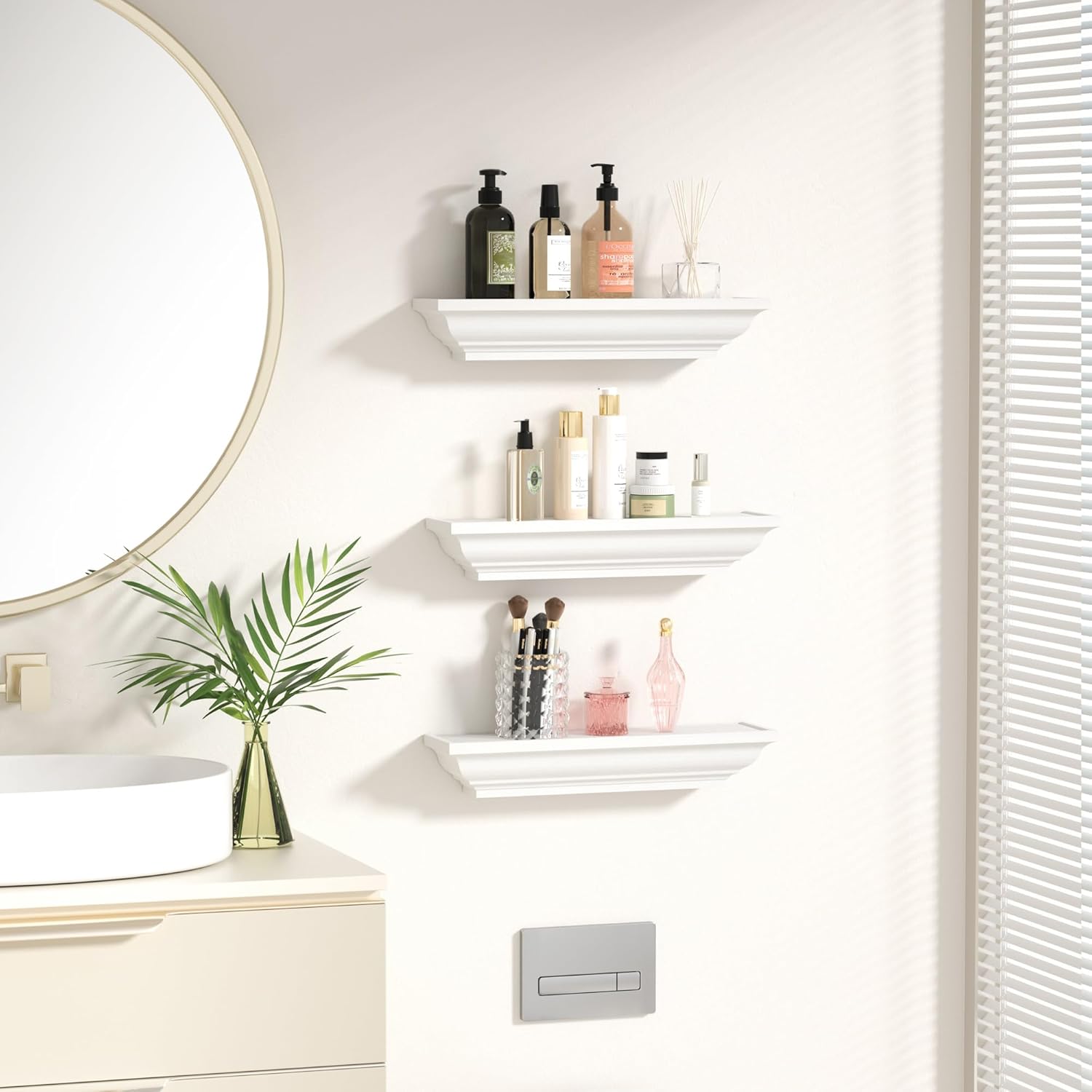 Floating Shees - White Rustic Wall Shees, for Bedroom,