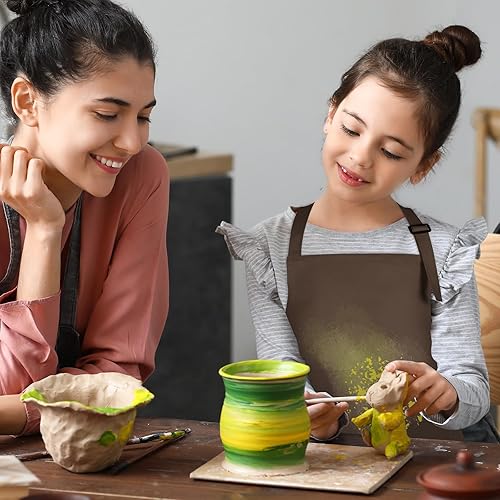 Miniatura 7 de Paquete de 12 delantales para niños a granel con 2 bolsillos ajustables, delantales de arte de chef, delantales de pintura para niños, para cocinar,