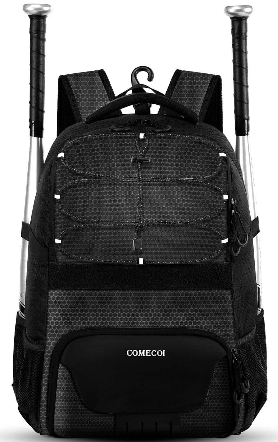 COMECOI Softball Bag, Lightweight Baseball Backpack with Shoes Compartment, Baseball Bat Bags with Fence Hook for TBall Bat & Equipment, for Batting
