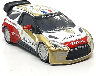 Norev Car 1/64 - Citroen DS3 WRC no.1 Abu Dhabi - Red Side Mirrors - 3 inches Metal Car