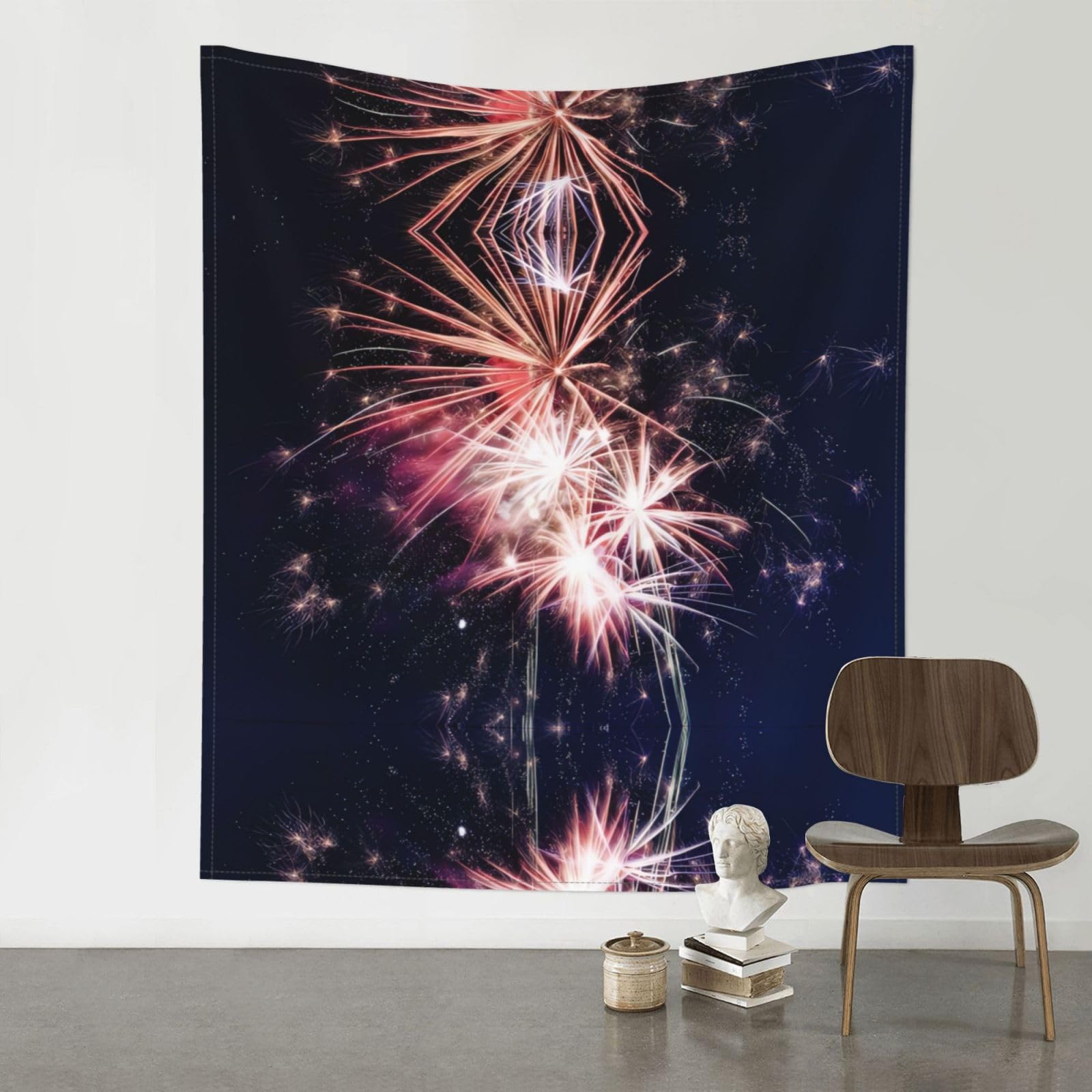 YYHWHJDE Explosion Firework Prints Wall Tapestry 60x51in - Boho Dorm Decor Throw Blanket - Beach Picnic Blanket - Versatile Home Accent