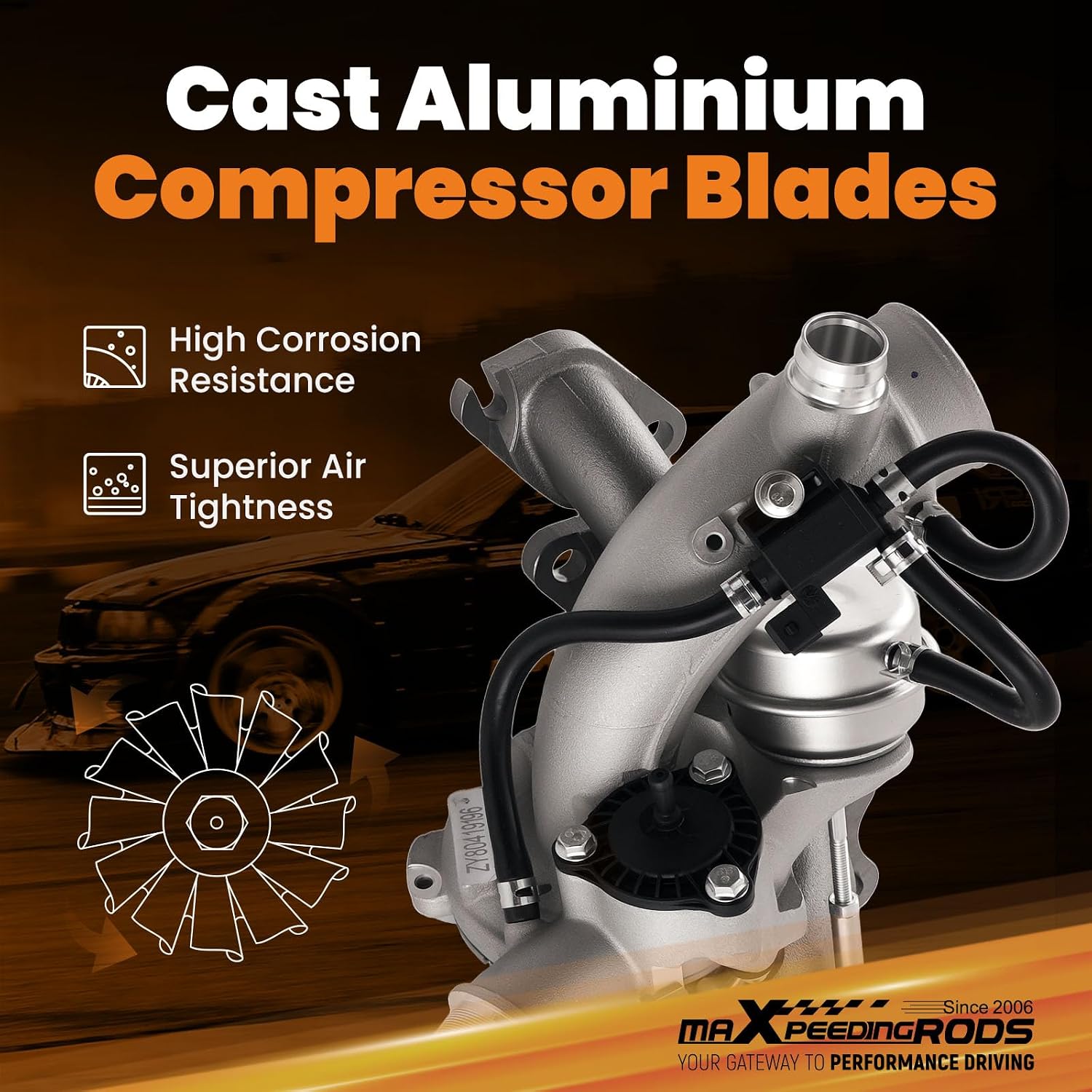 maXpeedingrods 667-203 Turbo Turbocharger Kit with Turbo Oil Feed Line Pipe Tube, for Chevy Cruze 2011-2015 Sonic 2012-2019, for Chevrolet Trax Cruze Limite, for Buick Encore 55565353