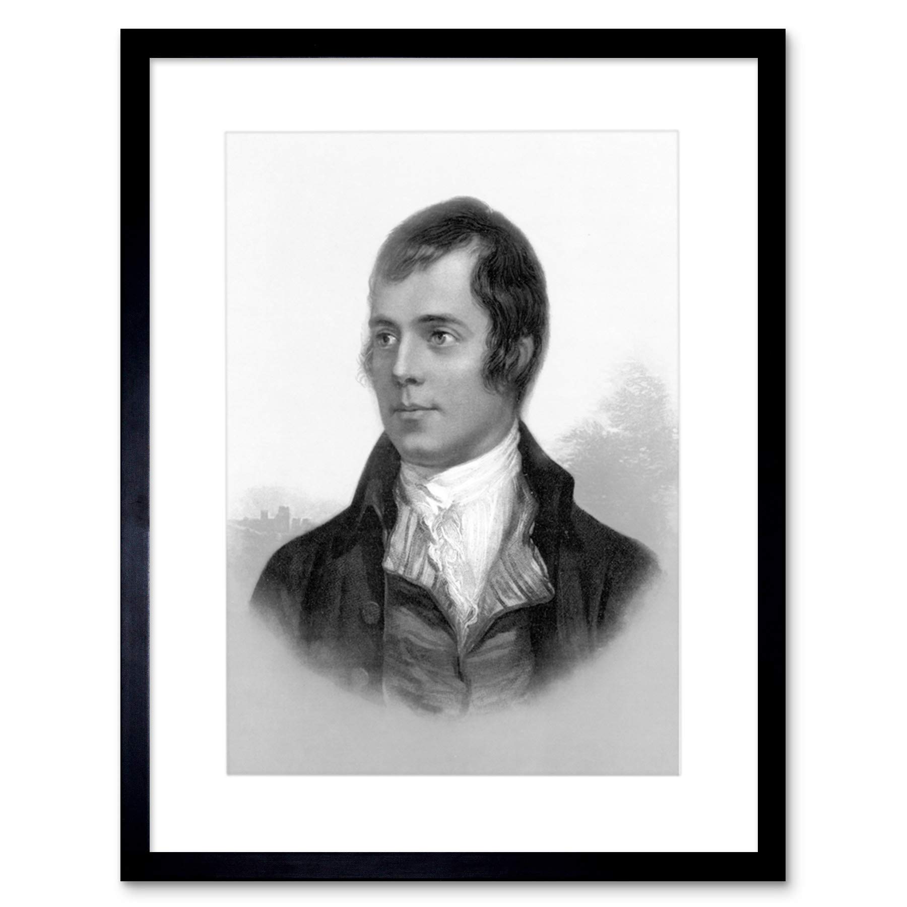 Artery8 The Bard Robert Burns Portrait Ayr Scotland Home Decor 12X16" Framed Wall Art Print from B&Q