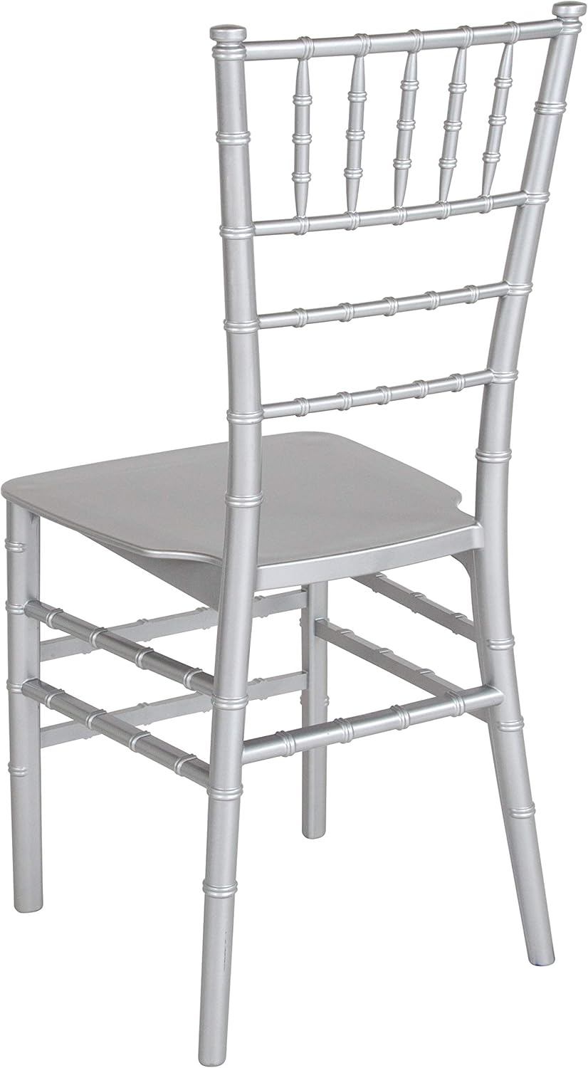 Flash Furniture HERCULES Series Silver Resin Stacking Chiavari Chair: Furniture & Decor