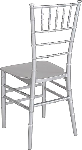 Miniatura 5 de Flash Furniture Paquete de 2 sillas Chiavari apilables de resina plateada de la serie HERCULES plateado,Negro,Champán,Dorado,Blanco,Oro