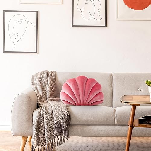 Miniatura 5 de Marsui Almohada decorativa de conchas de mar rosa, decoración de habitación preparada, regalo de fiesta de Navidad, cojín suave para silla de