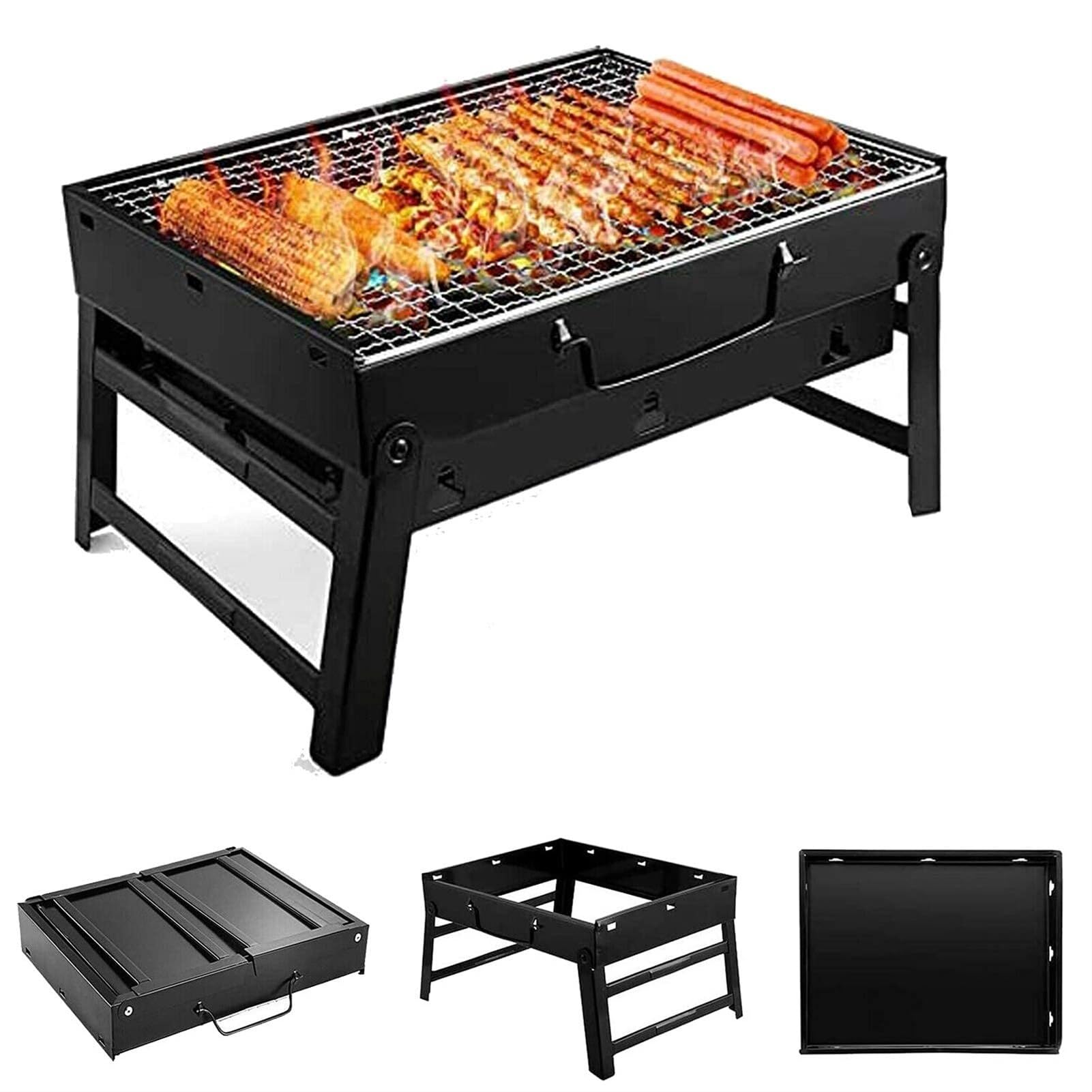 Barbecue au charbon de bois de table au design compact et robuste