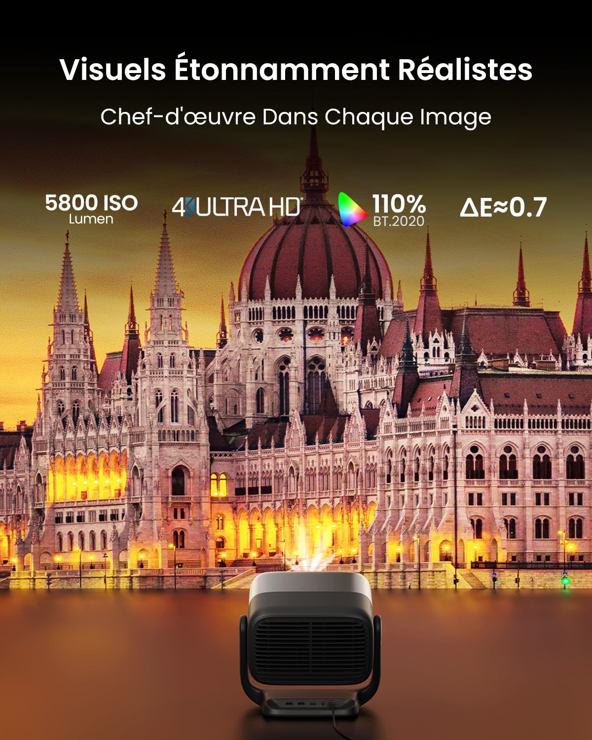 JMGO N3 Ultimate Videoprojecteur 4K Triple Laser, 5800 LM ISO, DTS-X 25W
