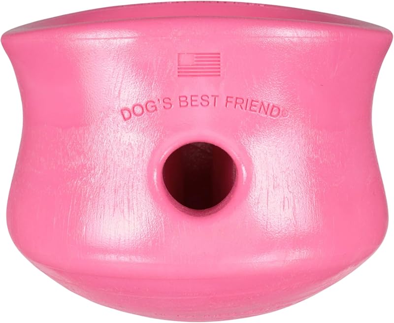 Comedouro Lento Interativo para Cães WEST PAW Zogoflex Toppl, Dispenser de Petiscos, XL Geranium