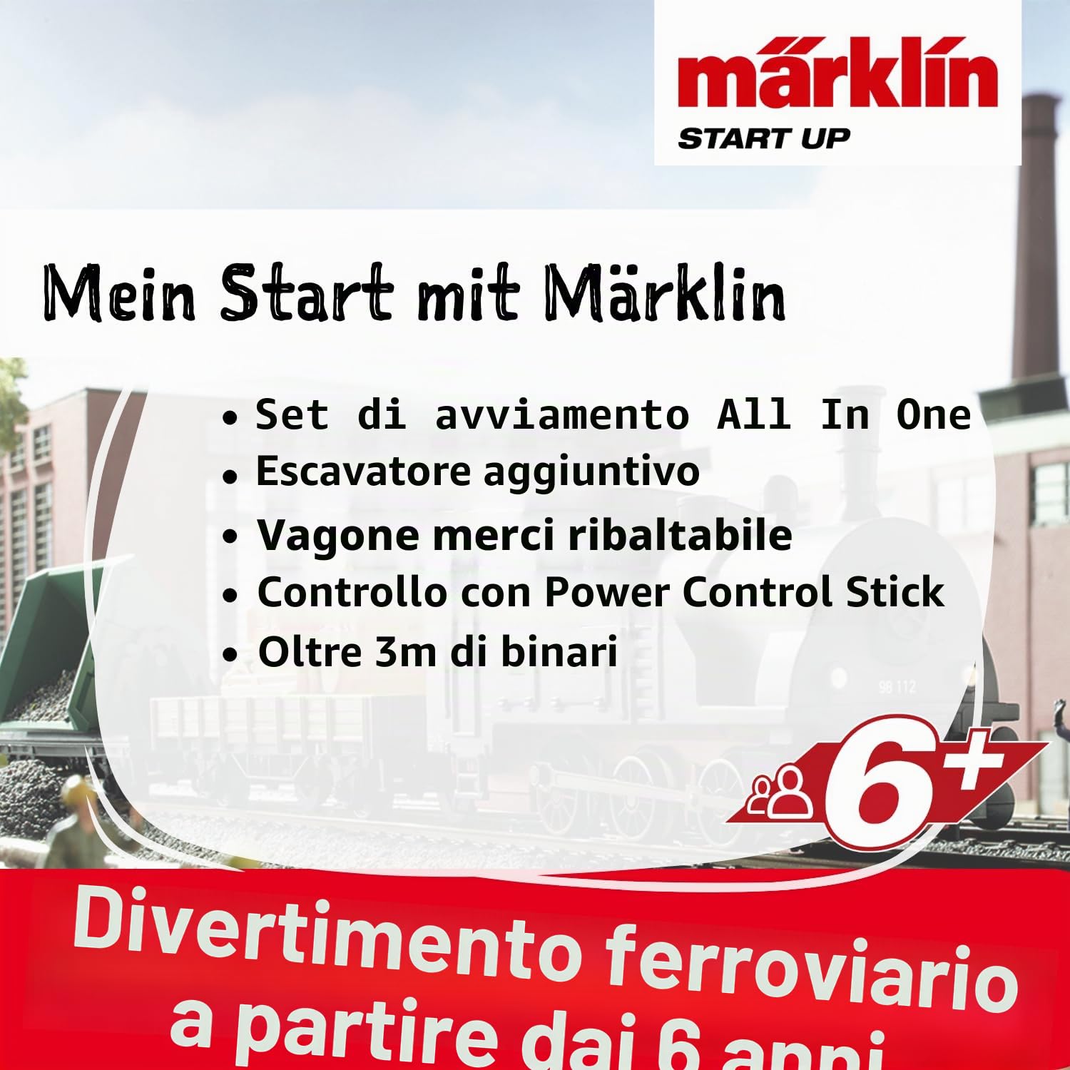 Märklin 29133 Modellino Ferroviario Start Up Kit Iniziale 230 Volt Track H0 Locomotiva, Carrello, Guide e centralina Inclusi nel Kit Iniziale