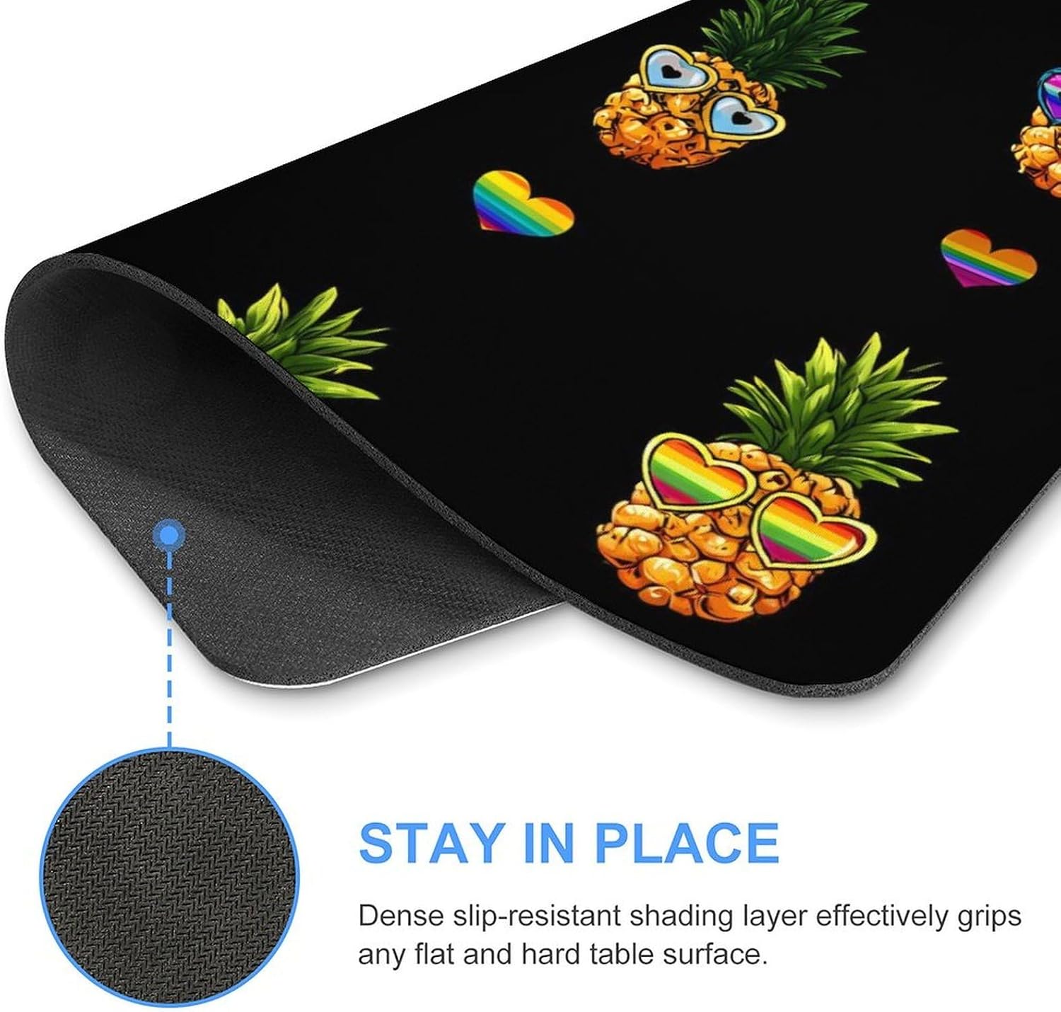 Colorful LGBT Pineapple Mouse Pad Non-Slip Desk Mat for Laptops image 4