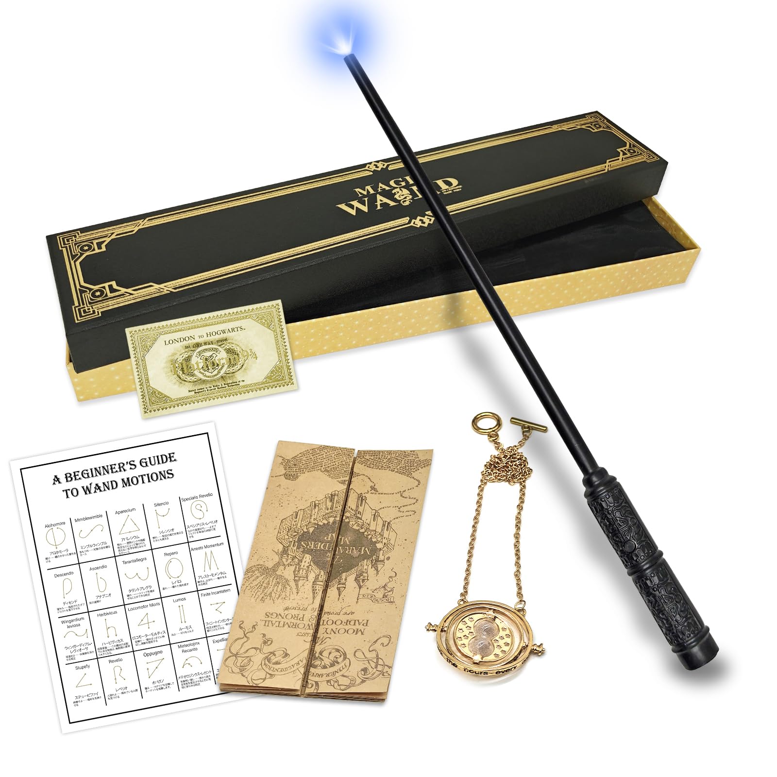 Amazon.co.jp: Meccol スネイプ 光る杖 光る魔法の杖 セット