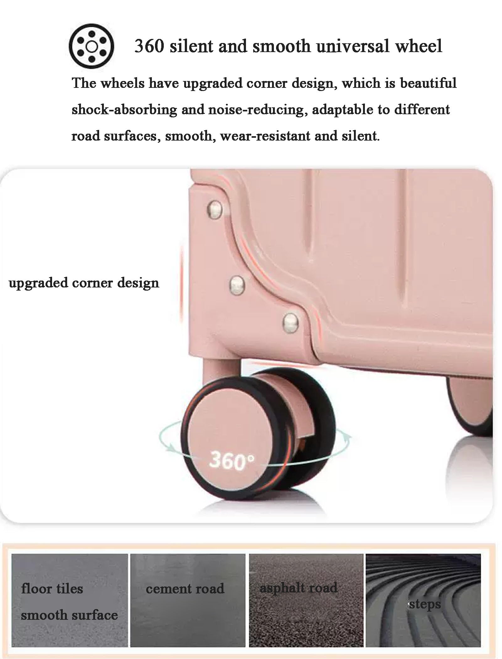 Hardside - Set di valigie da viaggio, 2 pezzi, 50,8 cm, trolley con serratura e custodia per cosmetici da 35,5 cm, resistente e leggero per un facile viaggio, bianco, 20in