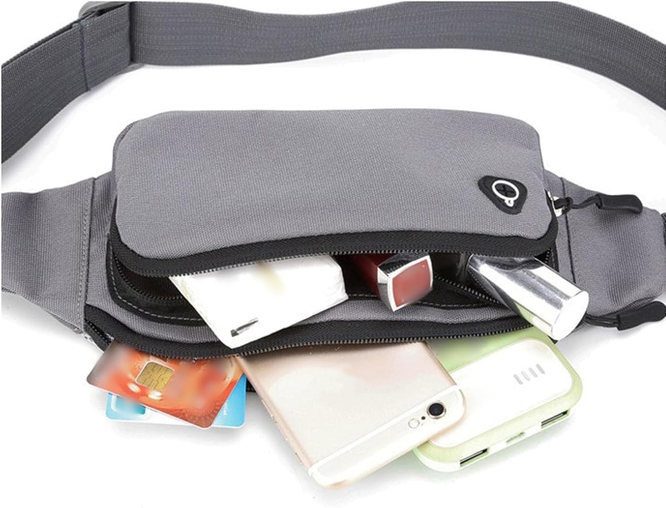 Marsupio da corsa, unisex, con jack per cuffie e 3 tasche con