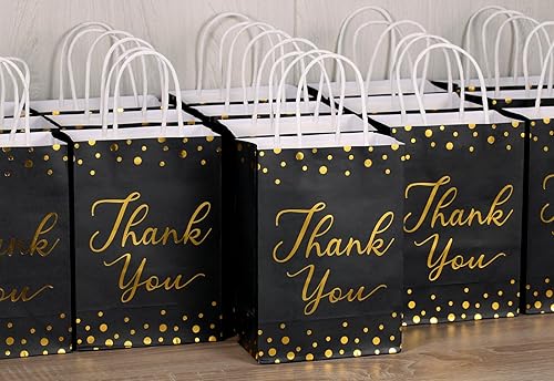 Miniatura 7 de YOTNUS Bolsas de regalo negras con papel de seda, pequeñas bolsas de regalo con asas, para bodas, baby shower, negocios, invitados, regalos de