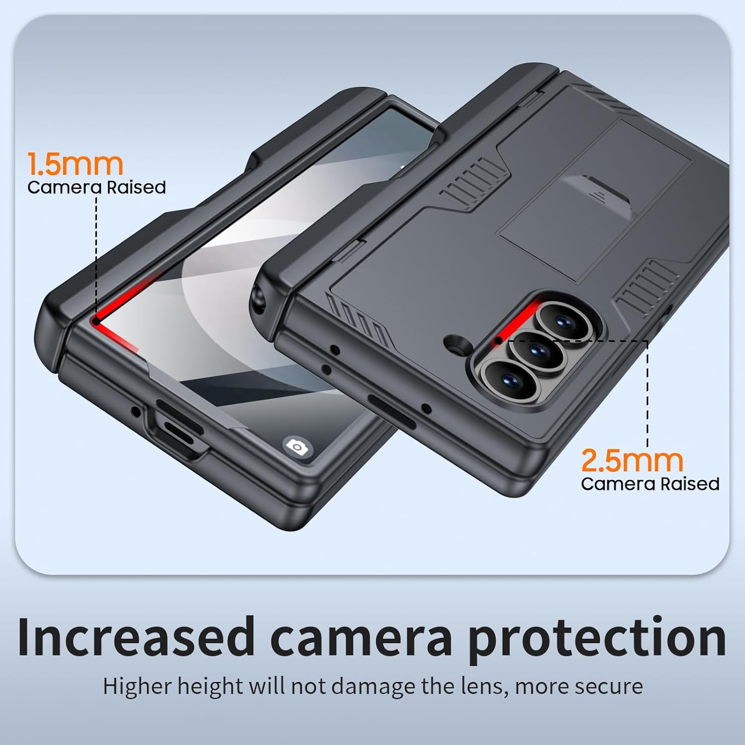 for Samsung Galaxy Z Fold 6 Case with S Pen Holder & Stand, [Hinge Protection & Tempered Screen Protector] Full Body Heavy Duty Shockproof Slim Wireless Charging Case for Z Fold 6 (Black)
