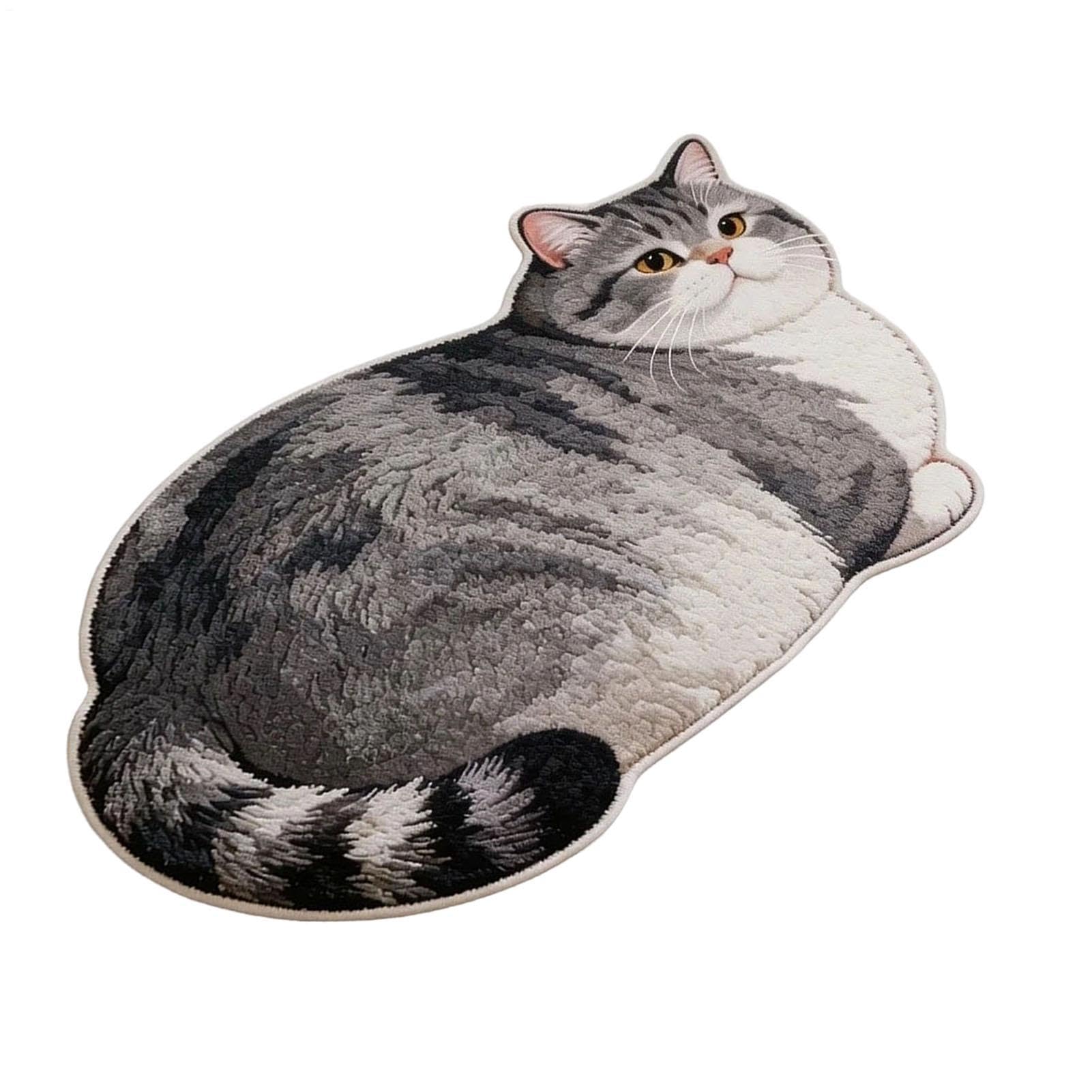 Alfombra de baño absorbente y lavable con diseño de gato para ducha