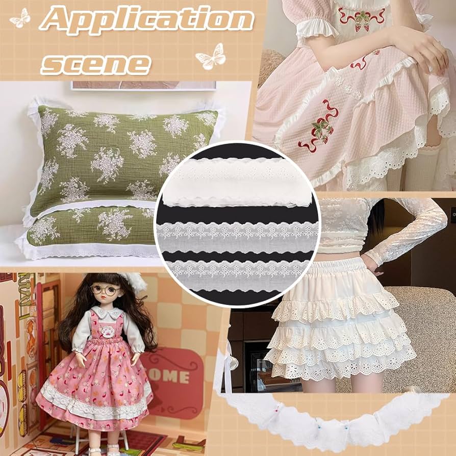 Amazon.com: FINGERINSPIRE 15 Yards Eyelet Lace Ribbon 2-1/2